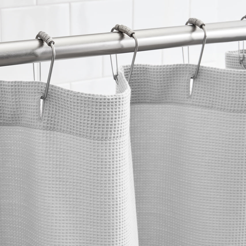 Waffle Shower Curtain - Pale Pewter
